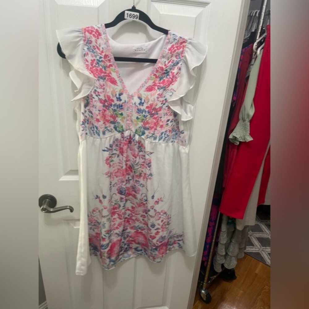 Floral White Mini Dress